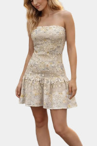 Alexia Ruffle Hem Tube Mini Dress