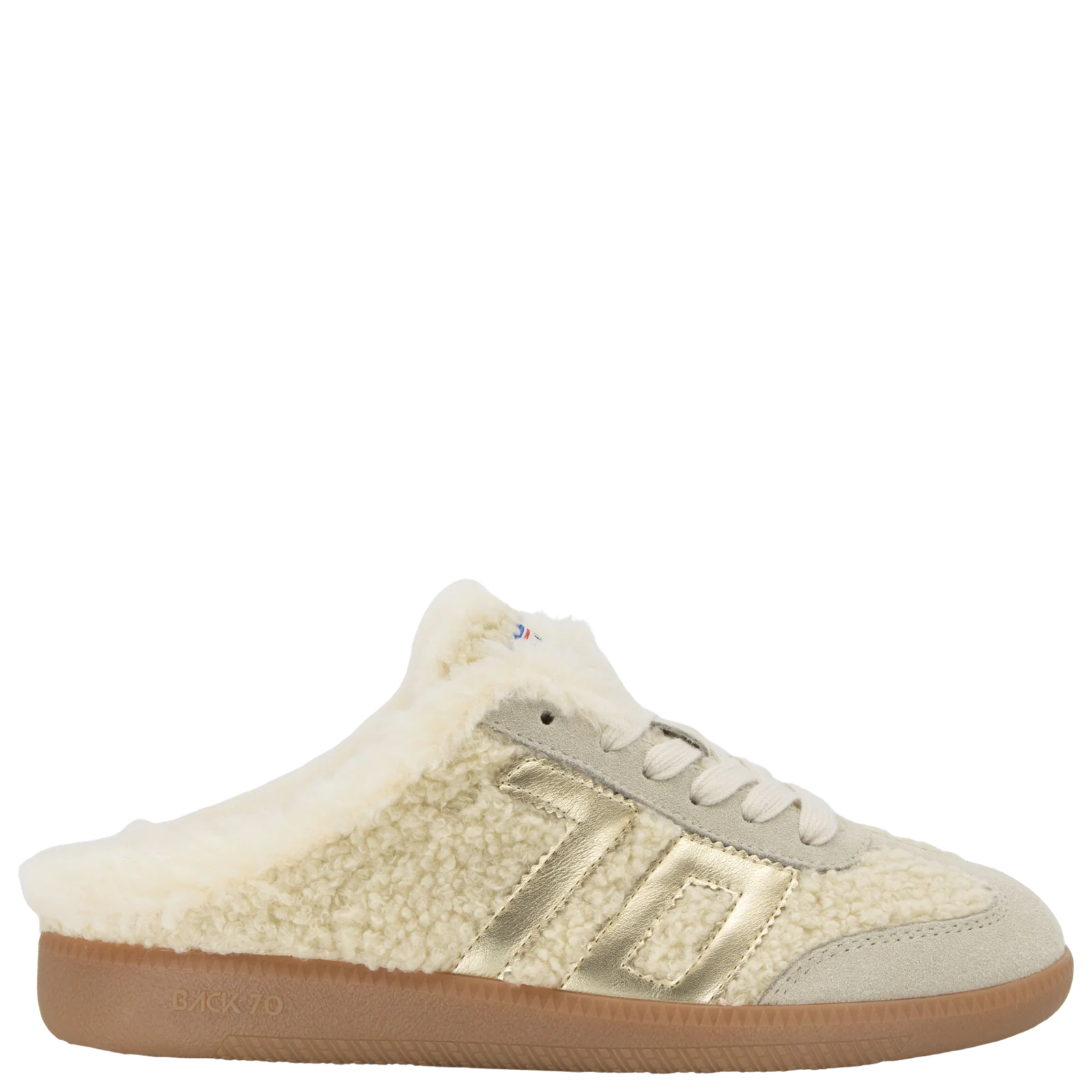BACK 70 Easter Fluff Backless Sneaker in Butter Gold