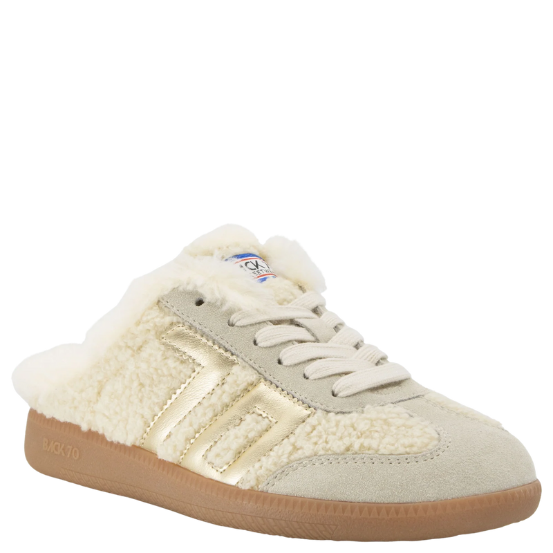 BACK 70 Easter Fluff Backless Sneaker in Butter Gold