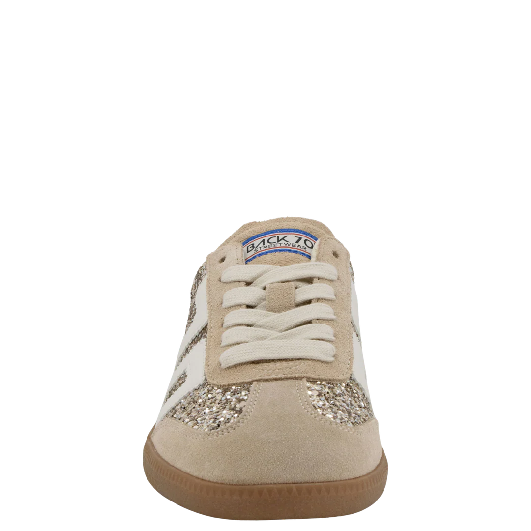 BACK 70 Easter Backless Sneaker in Glitter Gold