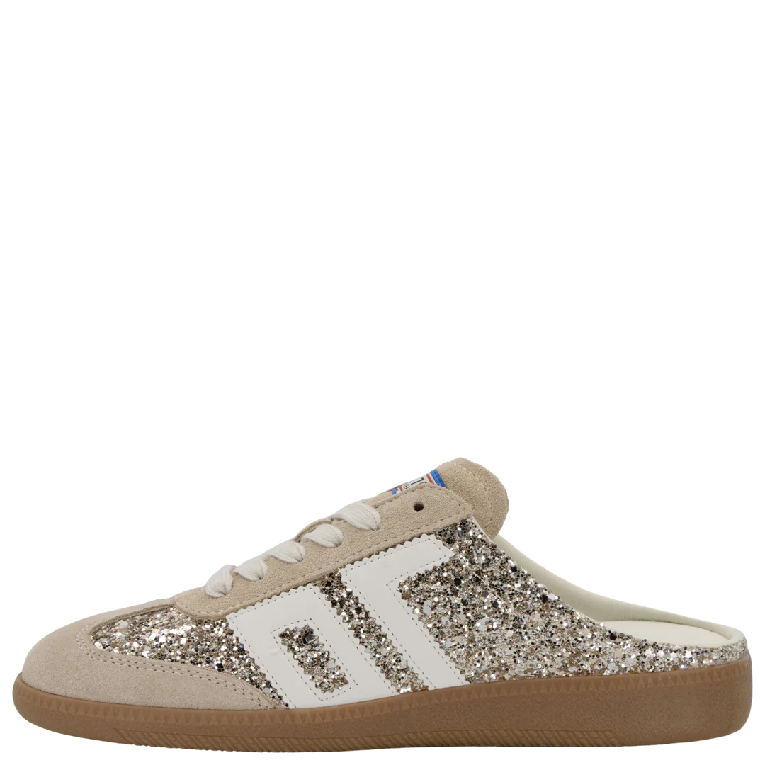BACK 70 Easter Backless Sneaker in Glitter Gold
