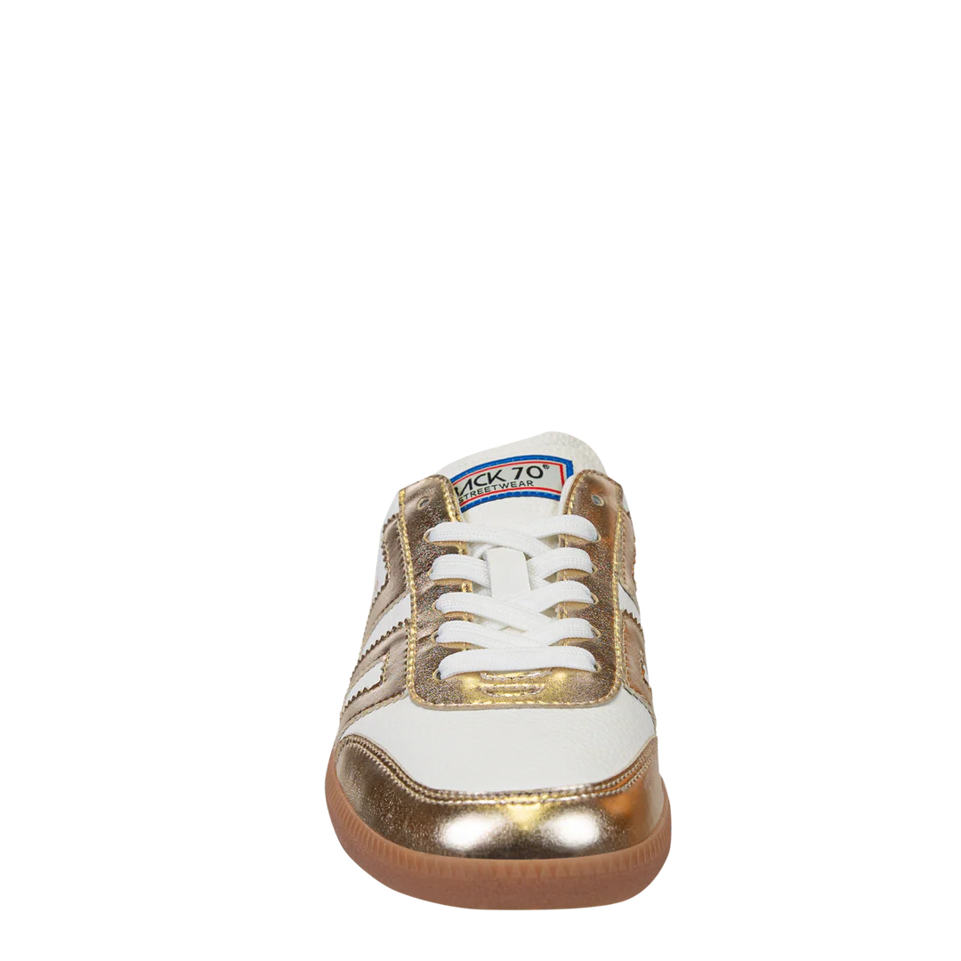 BACK 70 Easter Backless Sneaker in Metallic Gold