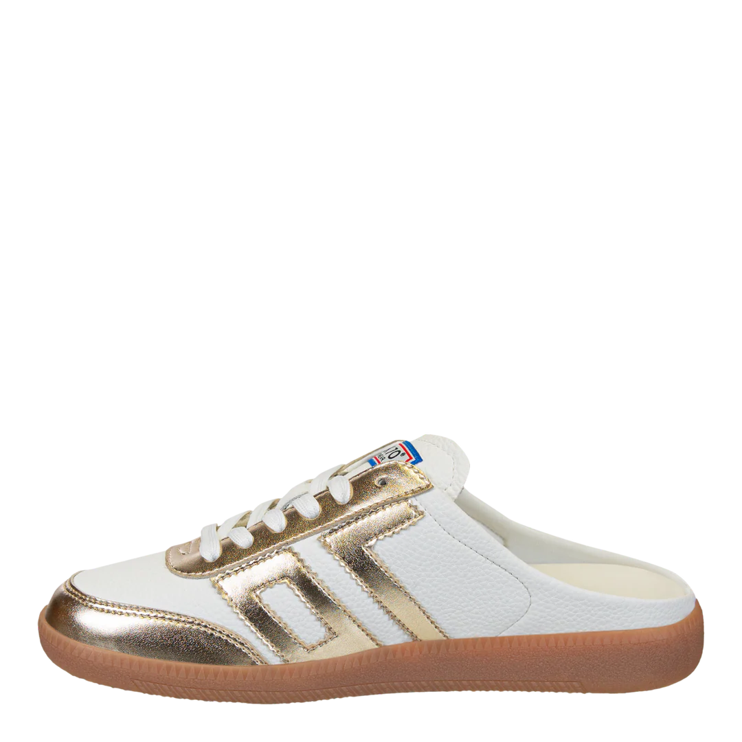 BACK 70 Easter Backless Sneaker in Metallic Gold