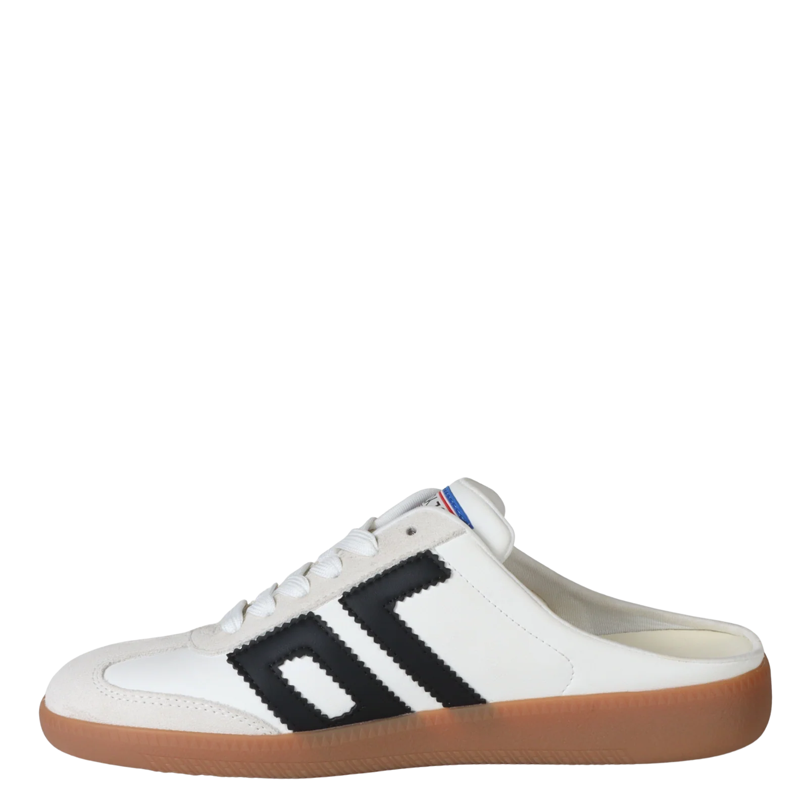 BACK 70 Easter Backless Sneaker in White Black
