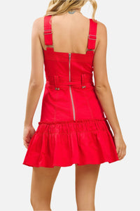 Perrie Belted Ruffle Mini Dress