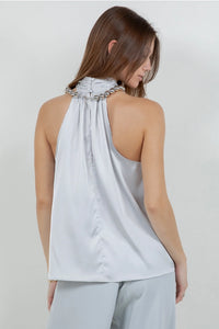 Maya Halter Neck Satin Top