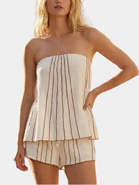 Olivia Linen Tube Top & Shorts Set
