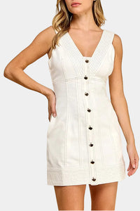 Emmy Denim V-Neck Mini Dress