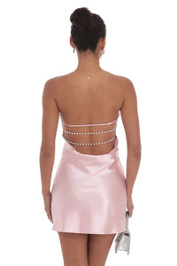Stratton Satin Pearl Mini Dress