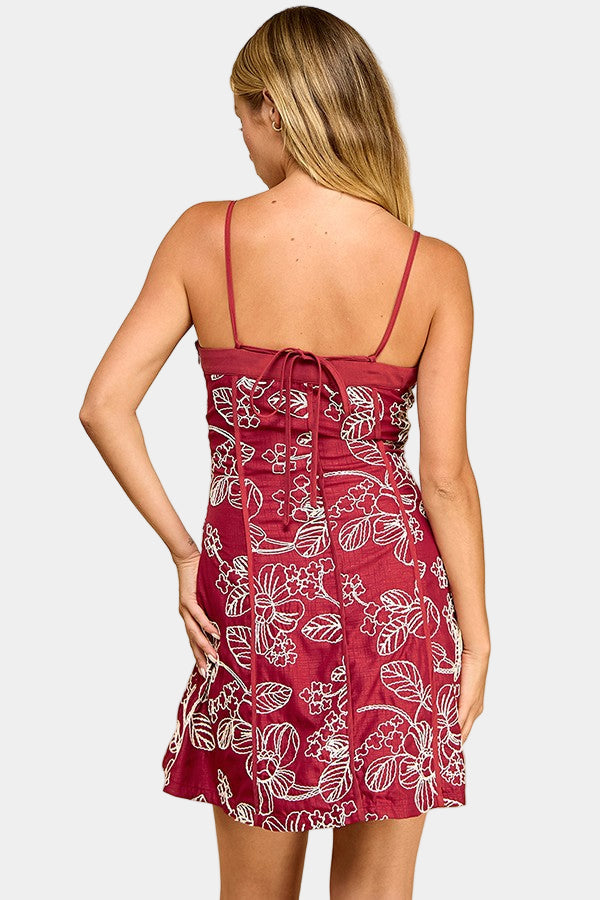 Birdie Embroidery Mini Dress