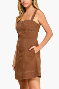 Camille Zip Front Mini Dress