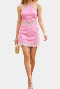 Hadley Embroidered Halter Top & Mini Skort Set