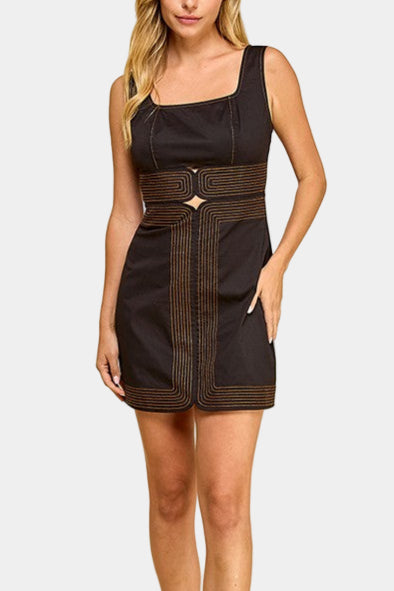 Ainsley Stitch Detailed Mini Dress