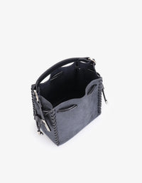 REMI/REID Fallon Mini Faux Suede Bag in Slate