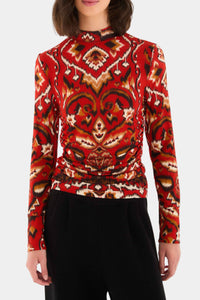 FARM Rio Ainika Pineapple Ikat Jersey Blouse