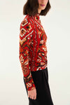 FARM Rio Ainika Pineapple Ikat Jersey Blouse