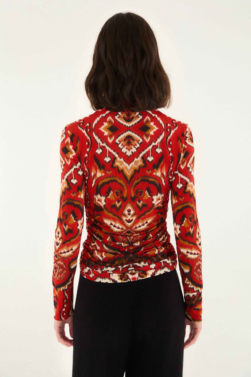 FARM Rio Ainika Pineapple Ikat Jersey Blouse