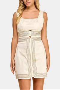 Brecken Stitch Detailed Mini Dress