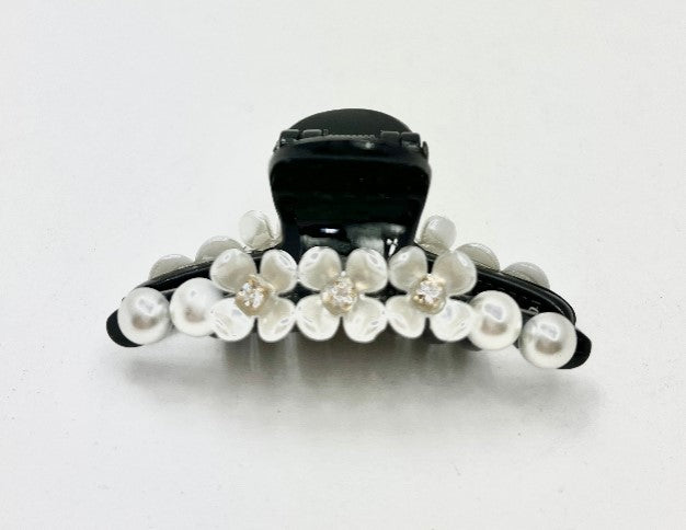 Medusa's Heirlooms Fine Hair Delicate Pearl Flowers Jaw Clip
