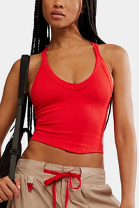 FP Movement All Clear V Neck Cami in Victory Red