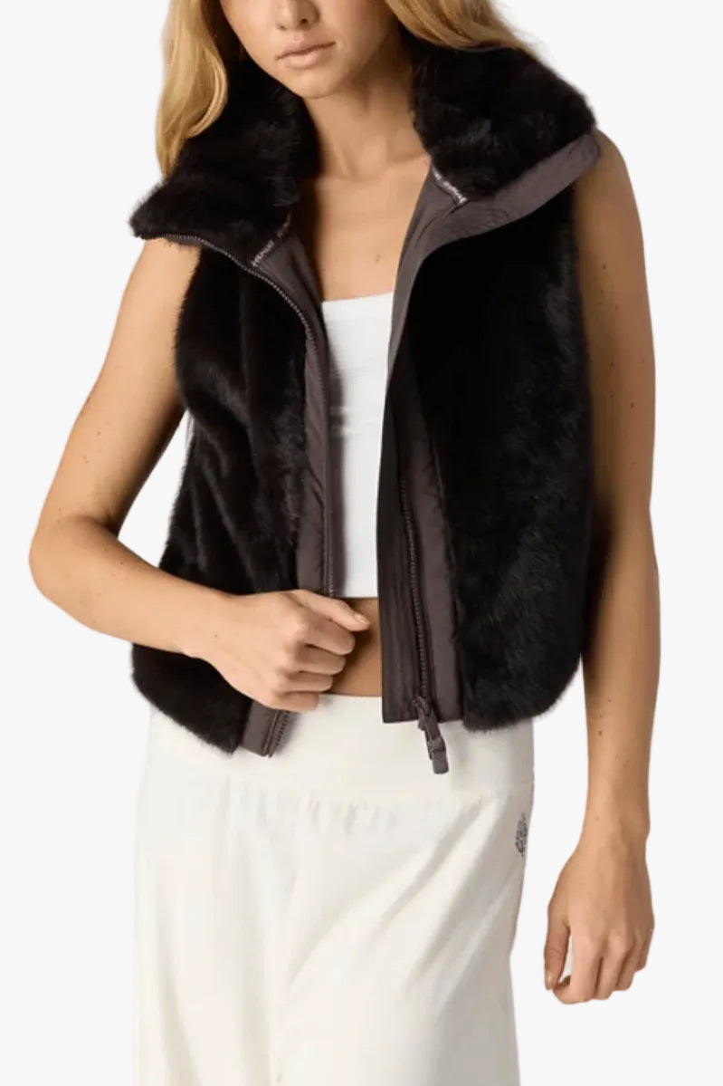 FP Movement Afterglow Fur Vest in Chocolate
