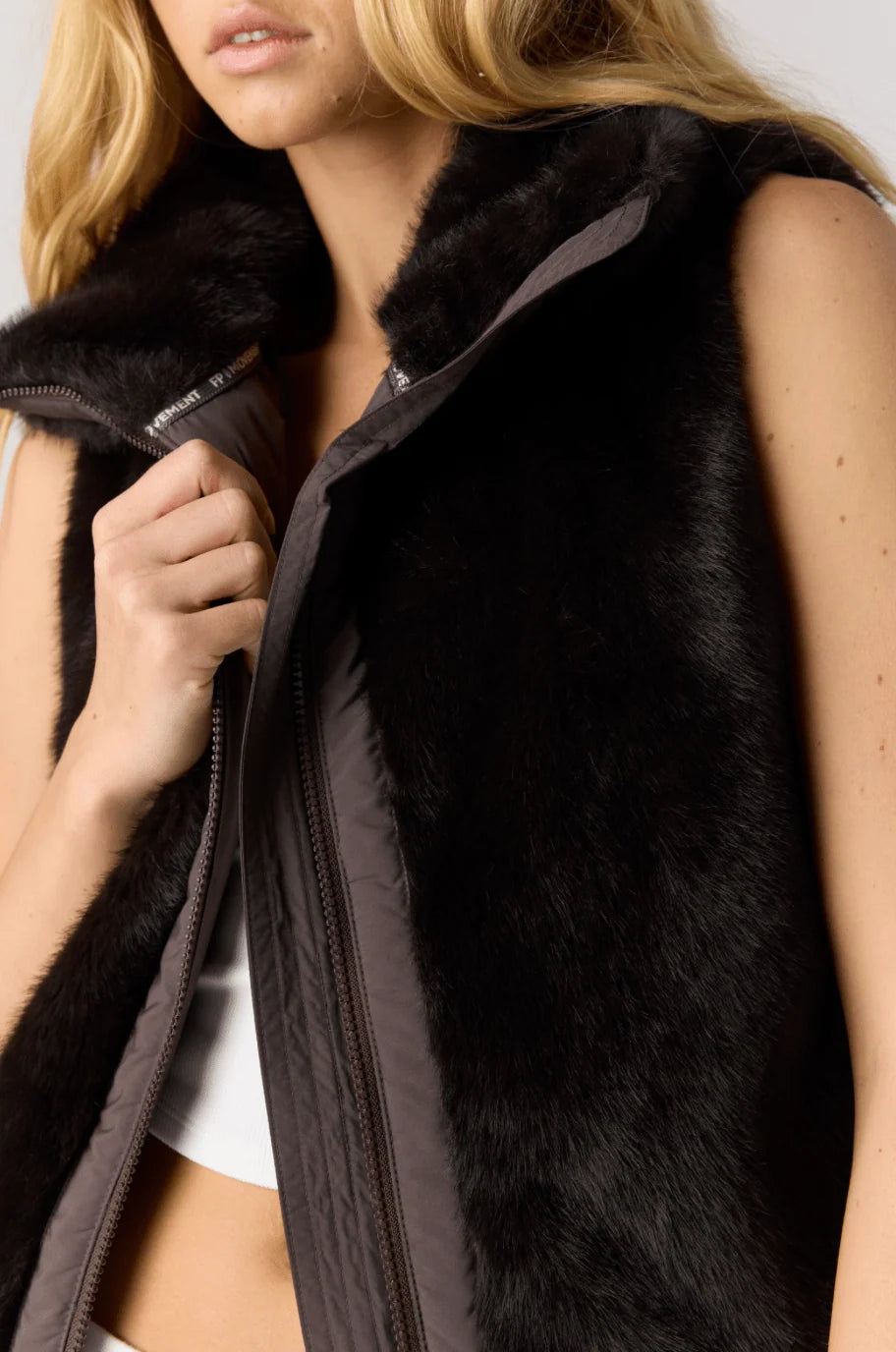 FP Movement Afterglow Fur Vest in Chocolate