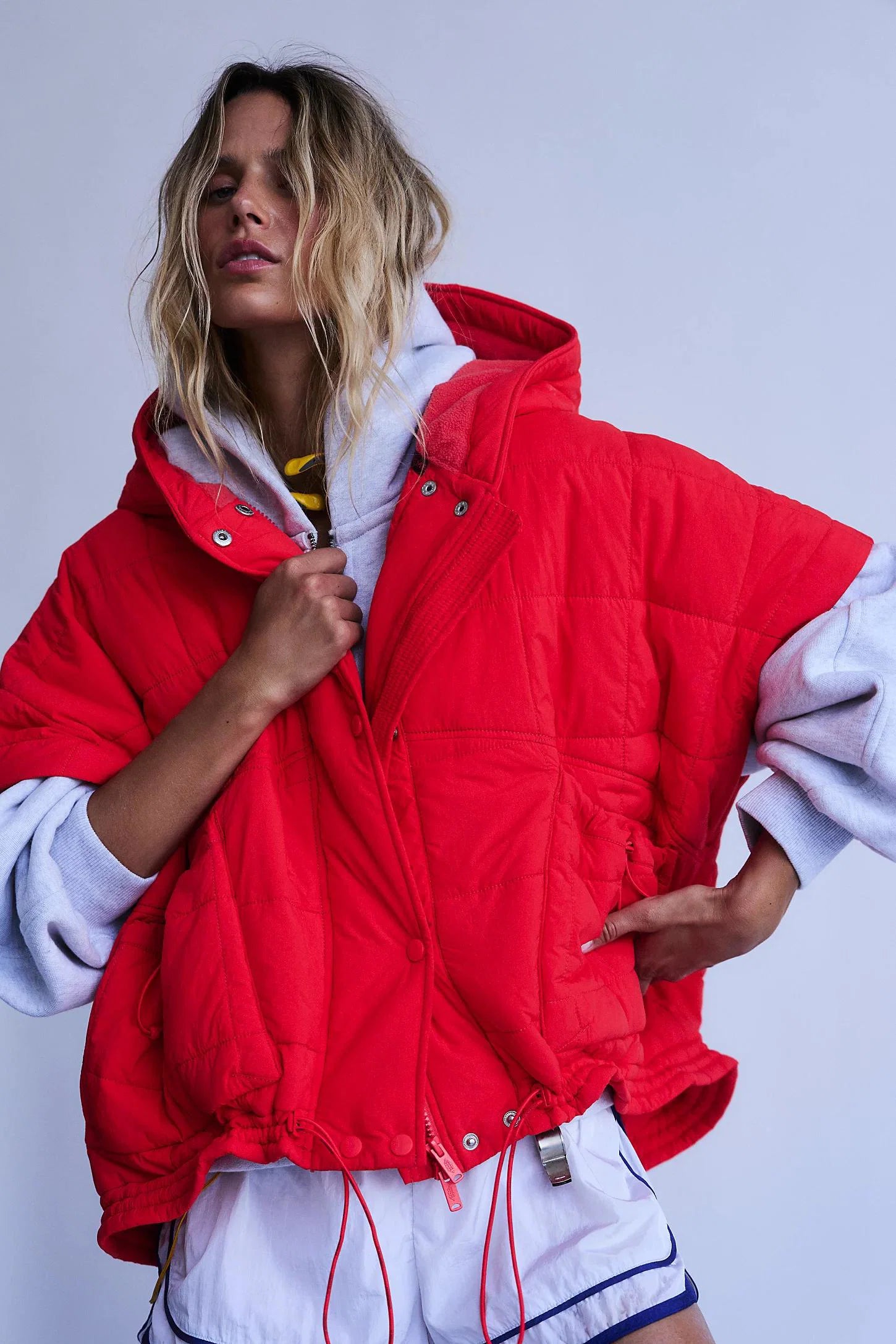 FP Movement Happy Trails Poncho in Candy Apple