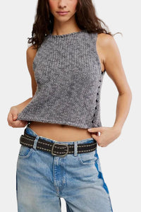 Free People Opal Knit Tank in Steel Grey