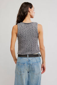 Free People Opal Knit Tank in Steel Grey