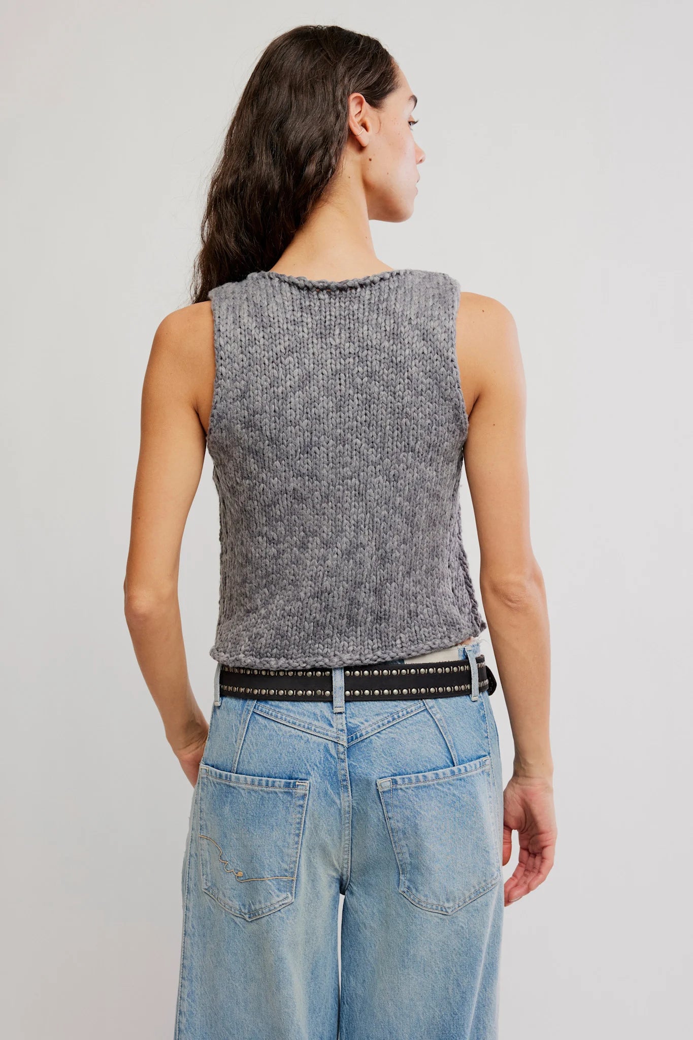 Free People Opal Knit Tank in Steel Grey