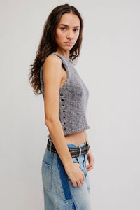 Free People Opal Knit Tank in Steel Grey