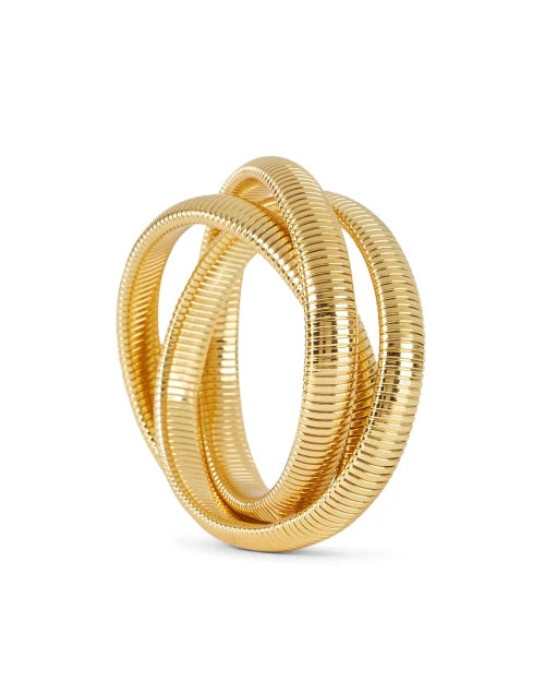 Janis Savitt Triple Cobra Bracelet 7 mm in Gold