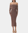 AFRM Cornelia Midi Dress in Chocolate Halo Dot