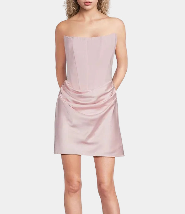 Lulus Tarni Strapless Mini Dress in Light Pink