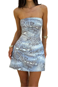 Runaway The Label Ibiza Mini Dress in Steel Viper