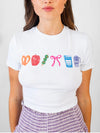 KOCH White Baby Tee NY Print