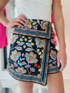 FARM Rio Flowery Black Mini Skirt