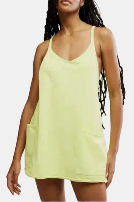 FP Movement Hot Shot Mini Dress in Vapor Lime