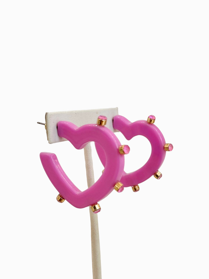 Smith & Co Lover Jewel Hoop in Cosmo Pink