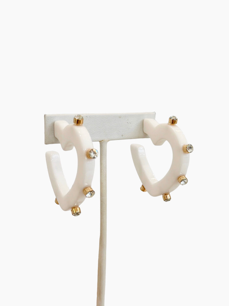 Smith & Co City Lover Jewel Hoop in Stark White