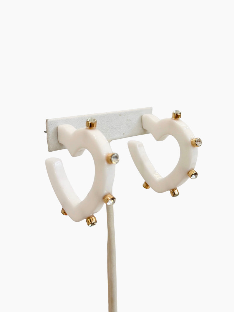 Smith & Co City Lover Jewel Hoop in Stark White