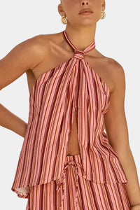 Runaway The Label Koah Knotted Front Split Top
