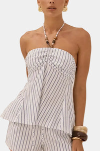 Runaway The Label Drea Halter Ruched Bust Top