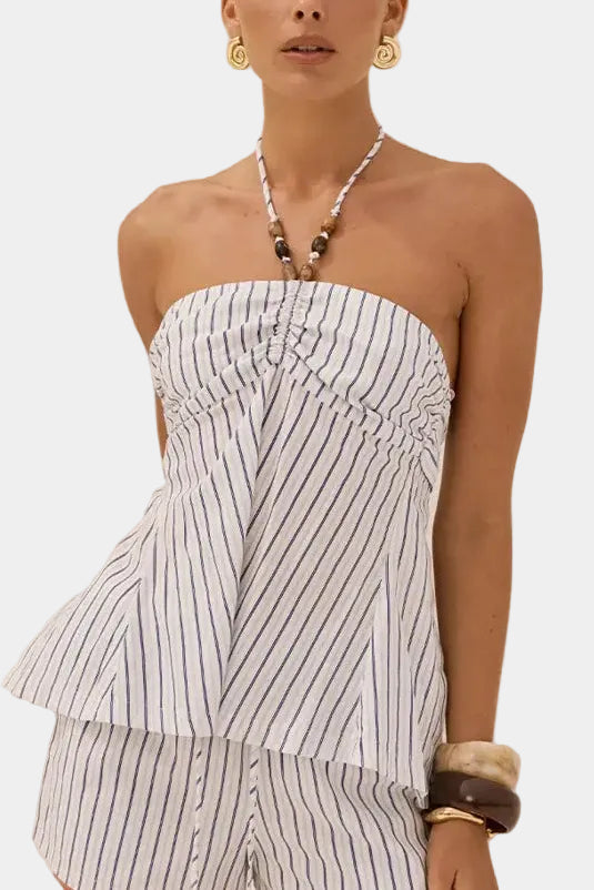 Runaway The Label Drea Halter Ruched Bust Top