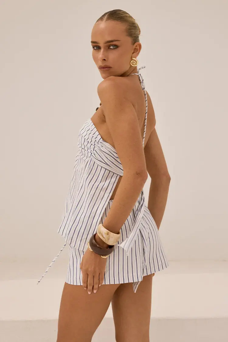 Runaway The Label Drea Halter Ruched Bust Top
