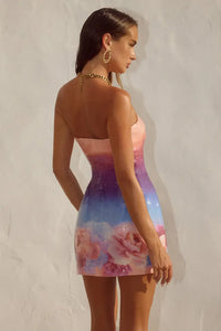 Runaway The Label Ibiza Strapless Sequin Mini Dress in Nadia Pink Ombre