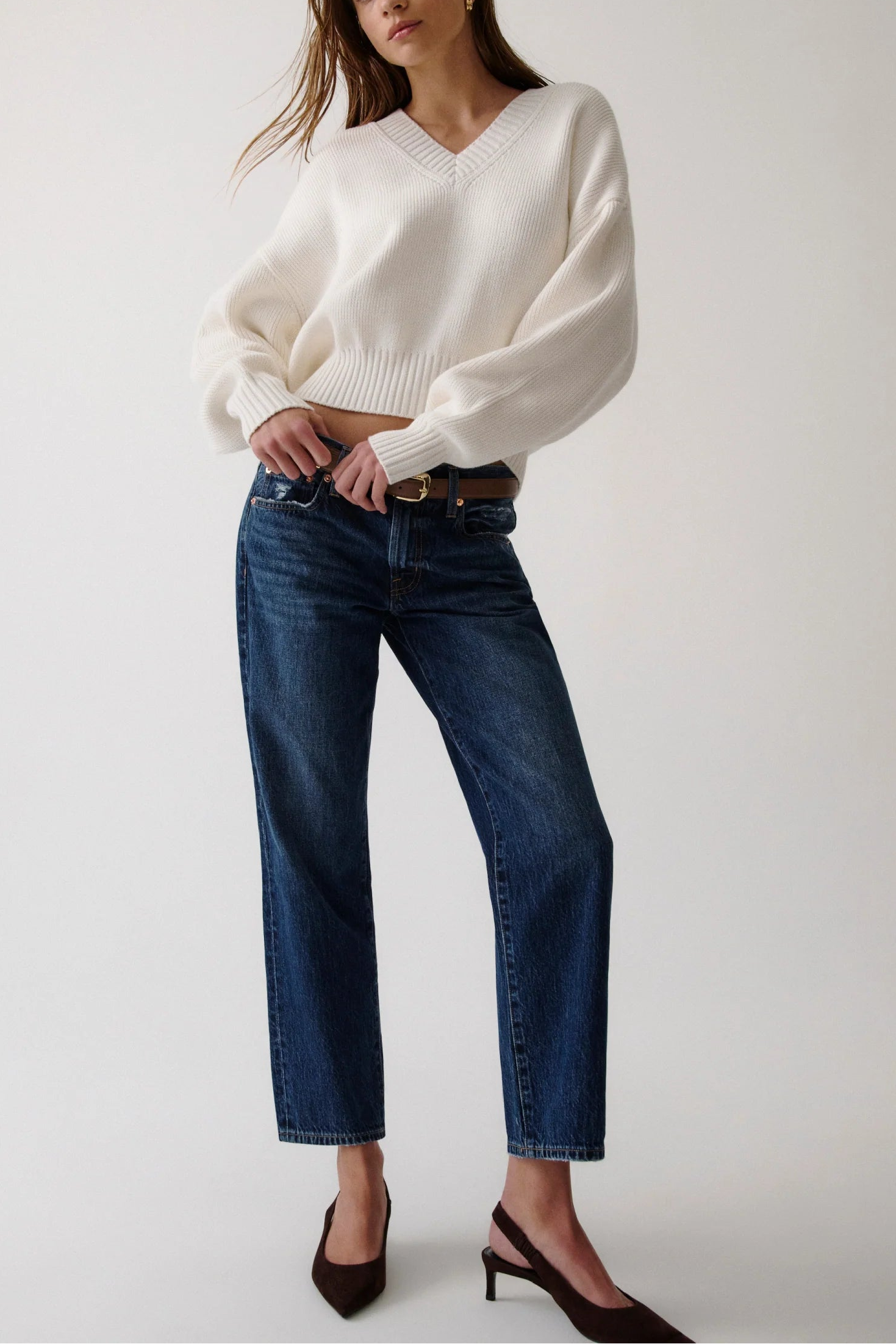 Pistola Issa Mid Rise Relaxed Ankle Straight Jeans
