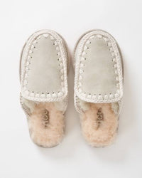 MOU Eskimo Suede Slipper in Silver Birch