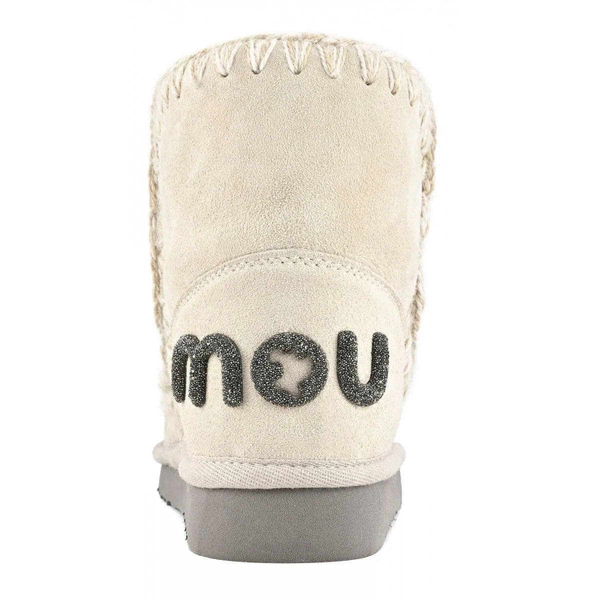 MOU Eskimo 18 Suede Glitter Logo Boots in Chalk