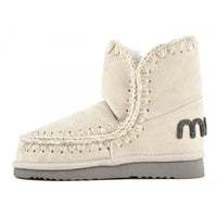 MOU Eskimo 18 Suede Glitter Logo Boots in Chalk
